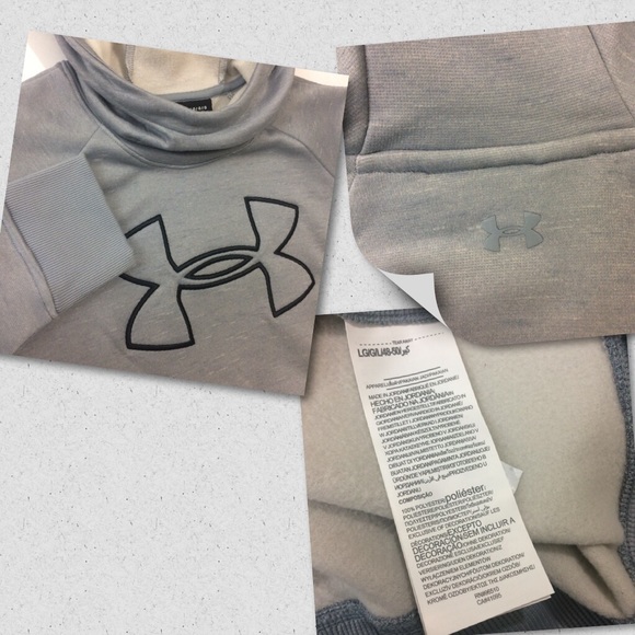 LAST ONE! Under Armour Logo Hooded Sweatshirt Gray - Picture 8 of 8